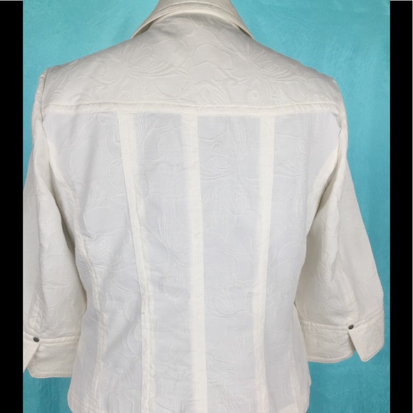 Cream sporty jacket w/ snaps Coldwater Creek sz12 - Picture 2 of 6